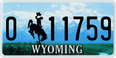 WY license plate 011759