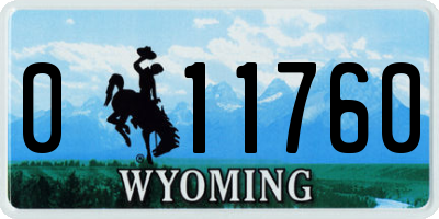 WY license plate 011760