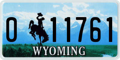 WY license plate 011761