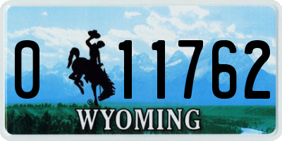 WY license plate 011762