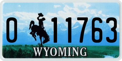 WY license plate 011763