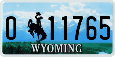 WY license plate 011765