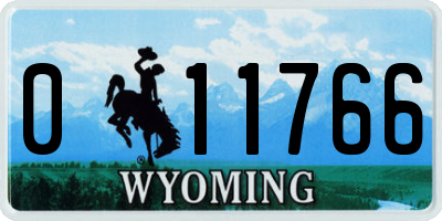 WY license plate 011766