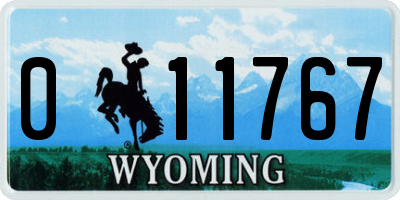 WY license plate 011767