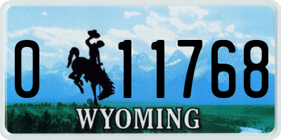 WY license plate 011768