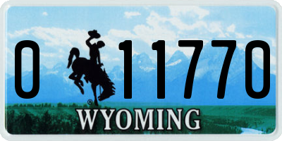 WY license plate 011770