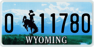 WY license plate 011780