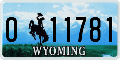 WY license plate 011781