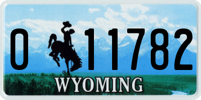 WY license plate 011782
