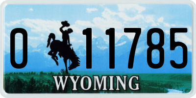 WY license plate 011785