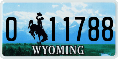 WY license plate 011788