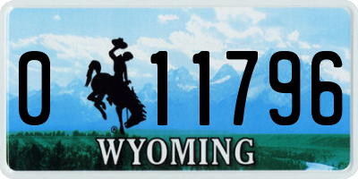 WY license plate 011796