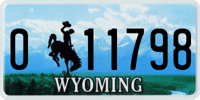 WY license plate 011798