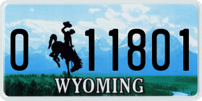 WY license plate 011801