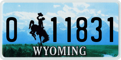 WY license plate 011831