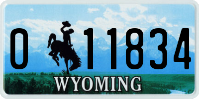 WY license plate 011834