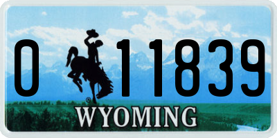 WY license plate 011839