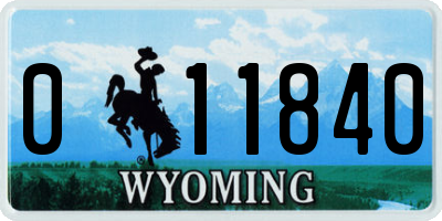WY license plate 011840