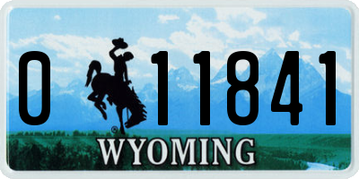 WY license plate 011841