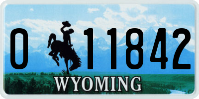 WY license plate 011842