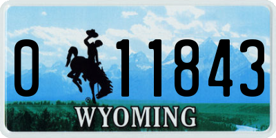 WY license plate 011843