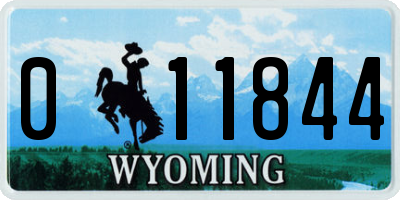 WY license plate 011844