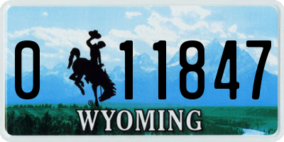 WY license plate 011847