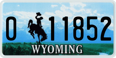 WY license plate 011852