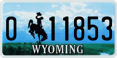 WY license plate 011853