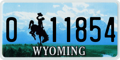 WY license plate 011854