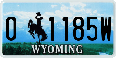 WY license plate 01185W