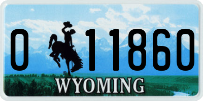 WY license plate 011860