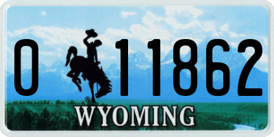 WY license plate 011862