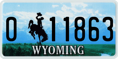 WY license plate 011863