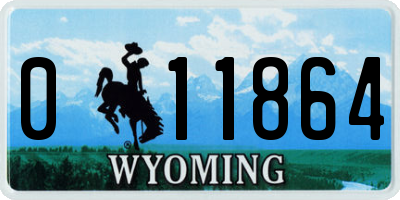 WY license plate 011864