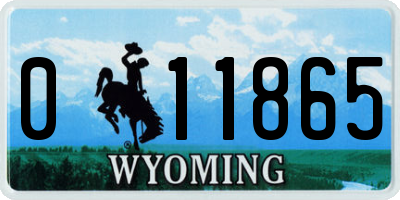 WY license plate 011865