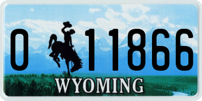 WY license plate 011866