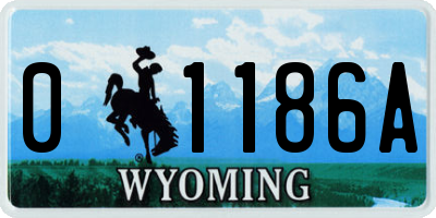 WY license plate 01186A