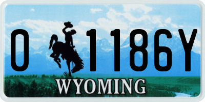 WY license plate 01186Y