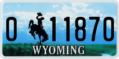 WY license plate 011870