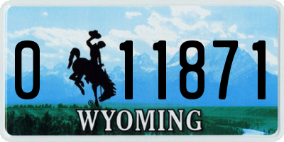 WY license plate 011871