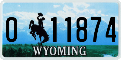 WY license plate 011874