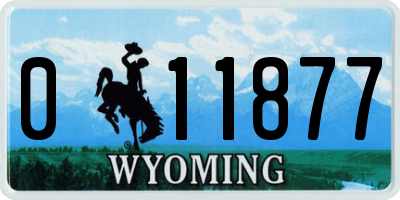 WY license plate 011877