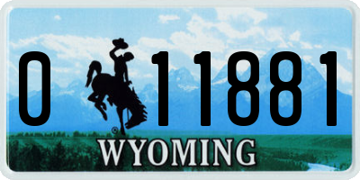 WY license plate 011881