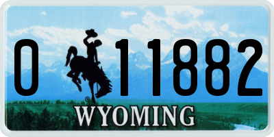 WY license plate 011882