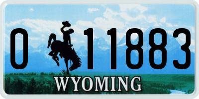 WY license plate 011883