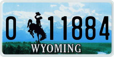 WY license plate 011884