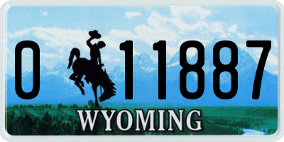 WY license plate 011887