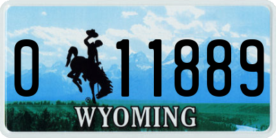 WY license plate 011889