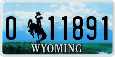 WY license plate 011891